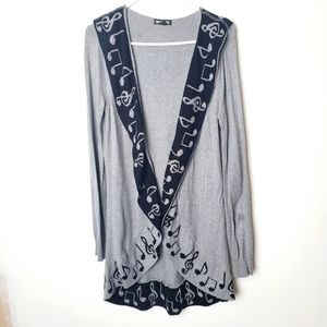 Hot Topic Musical Notes Cardigan Sweater